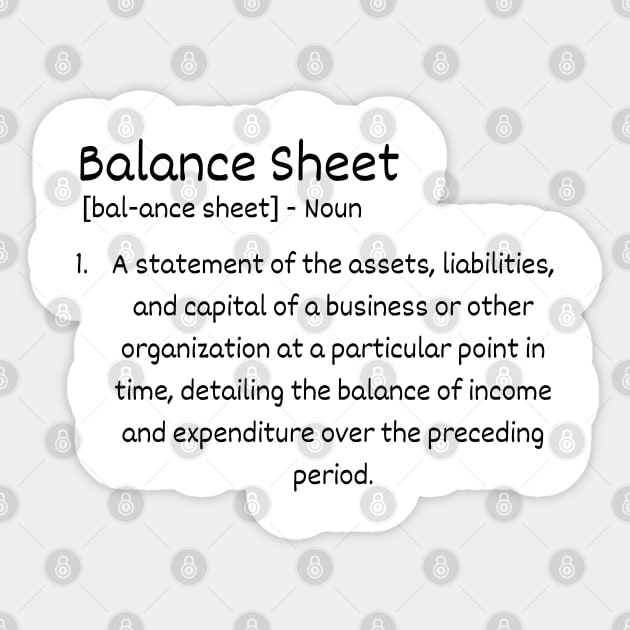 Balance Sheet Sticker by Claudia Williams Apparel